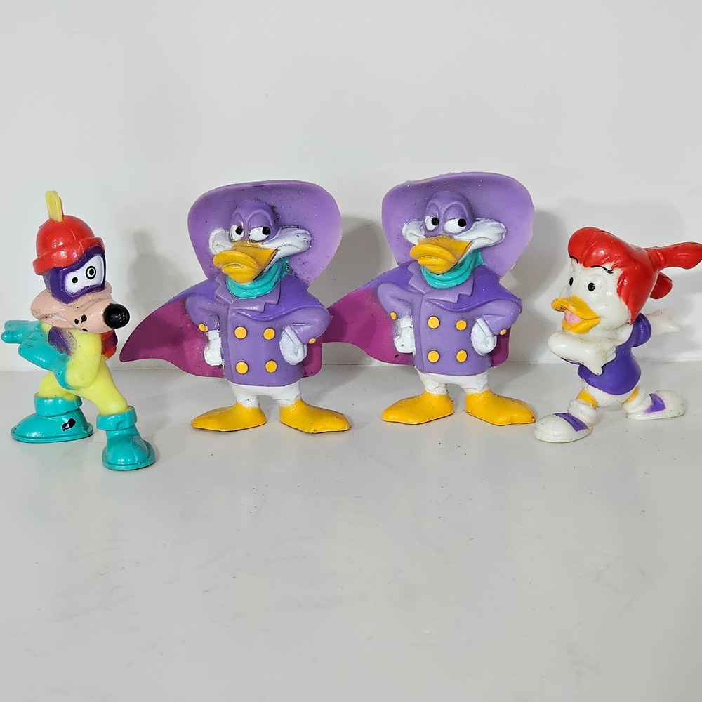 Vintage Disney Darkwing Duck PVC Figure Lot Gosalyn Mallard Megavolt 4pc Set